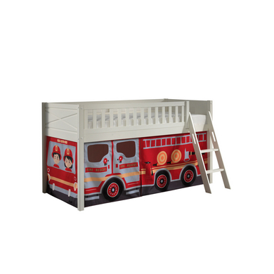 VIPACK Lit mezzanine enfant SCOTT Fire Rescue blanc 90x200 cm