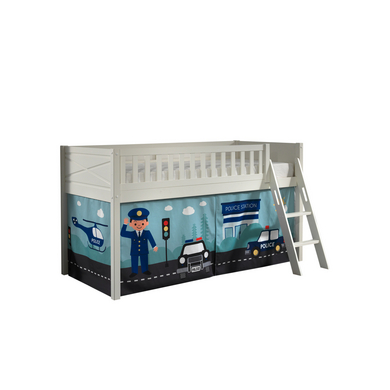 VIPACK Lit mezzanine enfant SCOTT Police blanc 90x200 cm