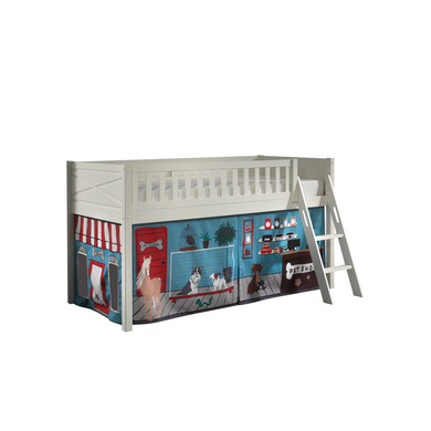 VIPACK Lit mezzanine enfant SCOTT Pet Shop blanc 90x200 cm