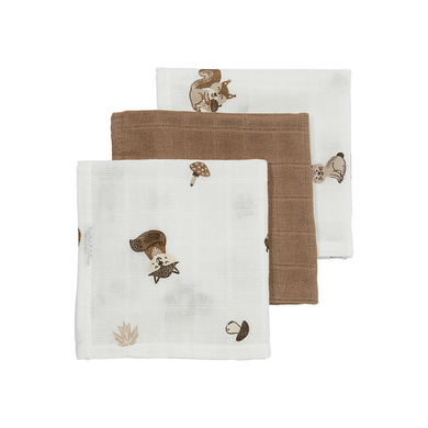 MEYCO Langes bébé mousseline Forest Animals Toffee lot de 3