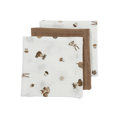 MEYCO Langes bébé Forest Animals Toffee 70x70 cm lot de 3