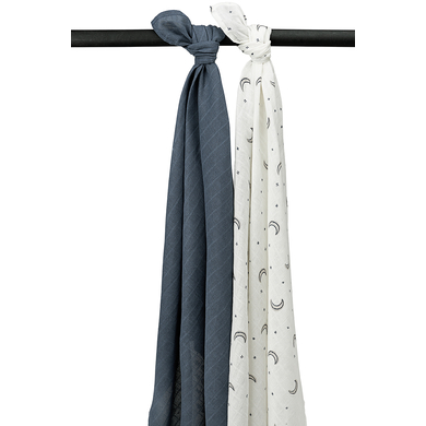 MEYCO Langes bébé mousseline Moon Indigo 120x120 cm lot de 2