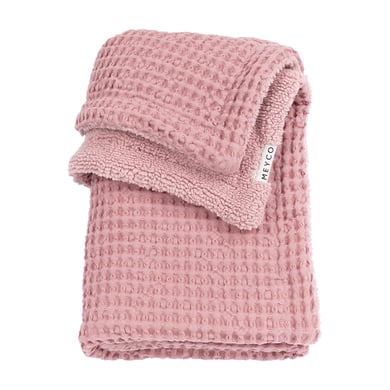 Image of MEYCO Coperta per neonati Waffle Teddy - Rosa antico059