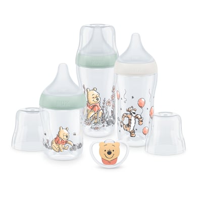 NUK Coffret naissance biberons Perfect Match Disney Winnie l'ourson anti-colique 0-6 mois sucette Sp