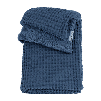 Image of MEYCO Coperta per neonati Waffle Teddy Indigo059