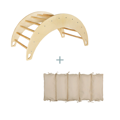 kindsgard Echelle d'escalade enfant klatrelivle bois naturel, coussin klatrekrams