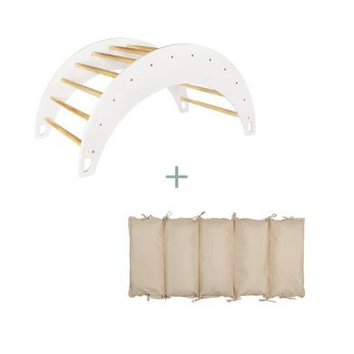 kindsgard Echelle d'escalade enfant klatrelivle bois bicolore coussin klatrekrams