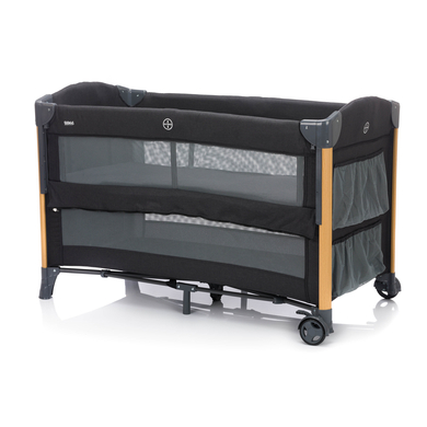 fillikid Lettino da viaggio in legno grigio melange