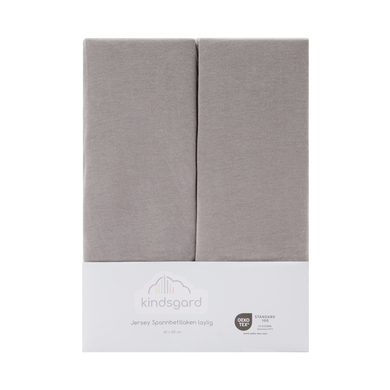 Image of kindsgard Lenzuolo a pieghe laylig 2-pack 60 x 120 cm grigio059