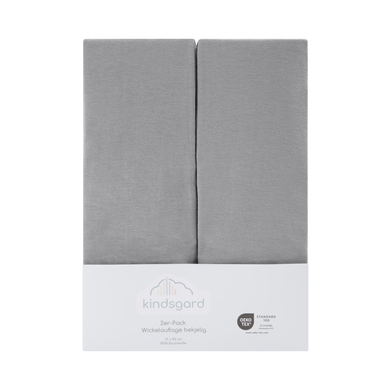 kindsgard Housse pour matelas à langer bekjelig gris 85x75 cm lot de 2