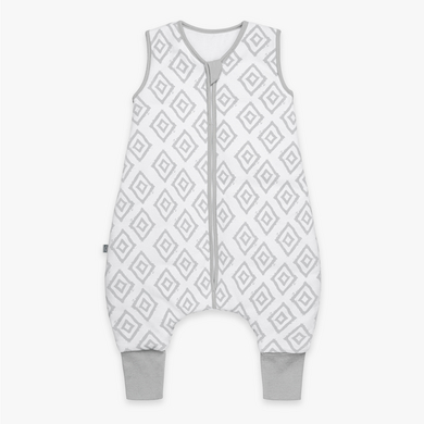 Emma & Noah Sacco Nanna Di Alta Qualità Con Piedi, Per Tutto L'anno, Comodo E Traspirante, 100% Cotone Biologico, Certificato Oeko-Tex, Soffice, Libertà Di Movimento, 2,5 Tog (Grigio Rombi, 70 Cm)-image