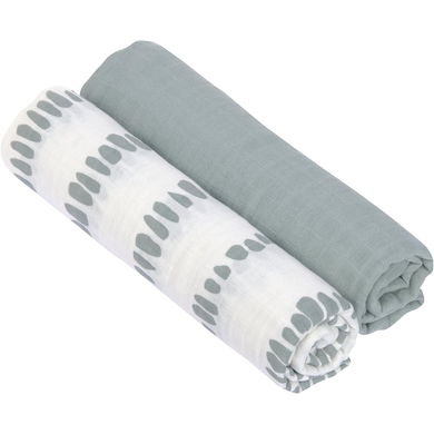 LÄSSIG Mulldukar XL 2-pack Strokes silver grå