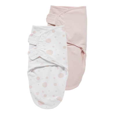 MEYCO Couverture d'emmaillotage bébé Dots pink/uni light grey lot de 2