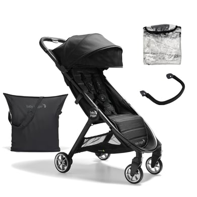 baby jogger silla de paseo city tour 2 pitch black con barra de seguridad y protector