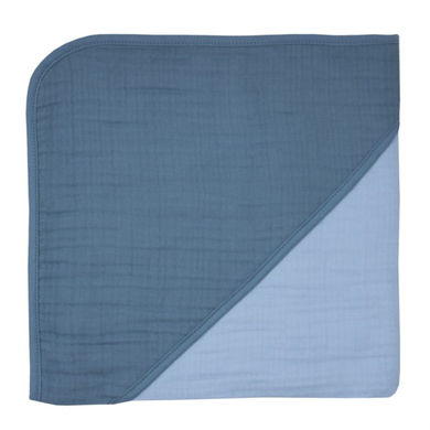 WÖRNER SÜDFROTTIER Cape de bain enfant mousseline acier/bleu foncé