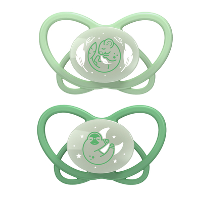 nip® Sucette phosphorescente My Butterfly Night Green taille 2 5-18 mois silicone vert lot de 2