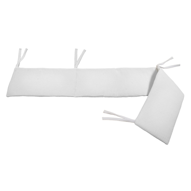 Dr. Sonne Tour de lit bébé piqué gaufré uni blanc 30x210 cm