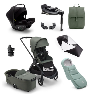 Image of bugaboo Passeggino Dragonfly Complete nero/Forest Verde, Ultimate Newborn Bundle059