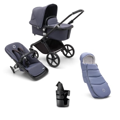 bugaboo Poussette duo combinée 2en1 Fox Cub Complete Black/Stormy Blue