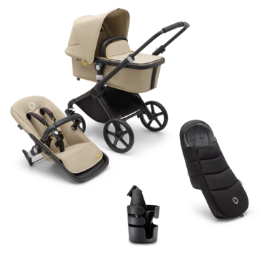 bugaboo Poussette duo combinée 2en1 Fox Cub Complete Black/Desert Beige