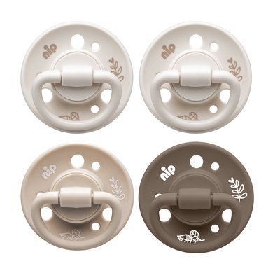 nip ® Soother Cherry Green , taglia 2 (da 6 mesi) in lattice, marrone/beige/marrone/grigio