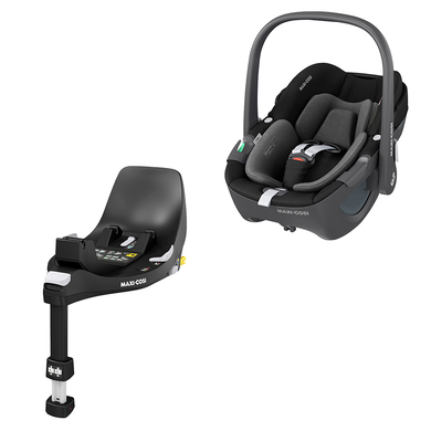 Image of MAXI COSI Set Ovetto Pebble 360 Essential nero con base isofix FamilyFix 360059