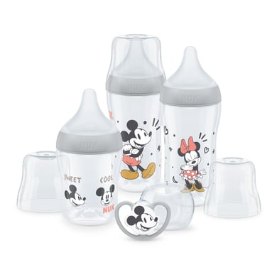 NUK Coffret naissance biberons Perfect Match Disney Mickey Mouse anti-colique 0-6 mois sucette Space