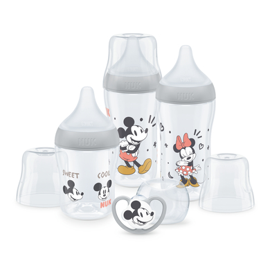 Image of NUK Perfect Match Disney Mickey Mouse Set iniziale anticolica con ciuccio Space 0-6 mesi in grigio059