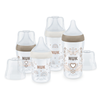 NUK Coffret biberons Perfect Match 0 mois+ PP blanc beige lot de 4
