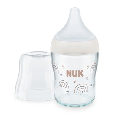 NUK Biberon Perfect Match verre arc-en-ciel blanc 120 ml