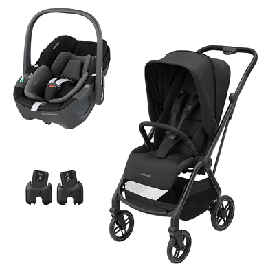 MAXI COSI Pack poussette Leona 2 Essential Black cosy Pebble 360 Essential Black