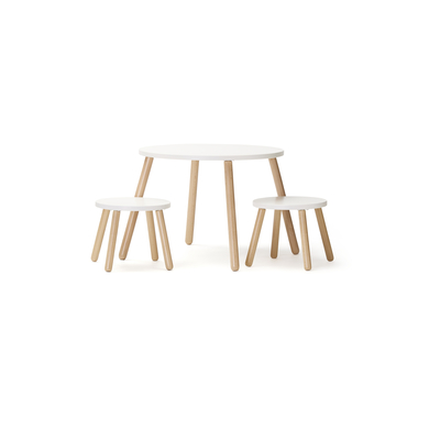 Kids Concept Concept® Table enfant 2 tabourets bois, blanc