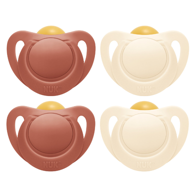 NUK Sucettes For Nature latex 18-36 mois rouge/crème lot de 4