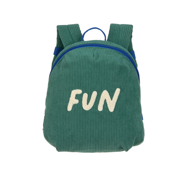 LÄSSIG Cartable de maternelle enfant velours côtelé Little Gang Fun vert