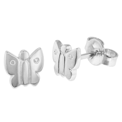 trendor Kinder-Ohrringe 925 Silber Schmetterling Ohrstecker silver