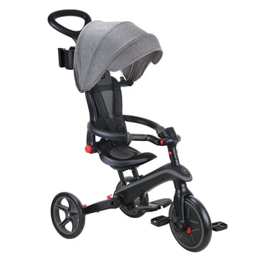 globber explorer triciclo evolutivo plegable 4en1 negro gris