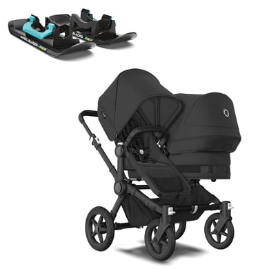 bugaboo carro de bebe gemelar donkey 5 duo complete black  midnight black wheelblades