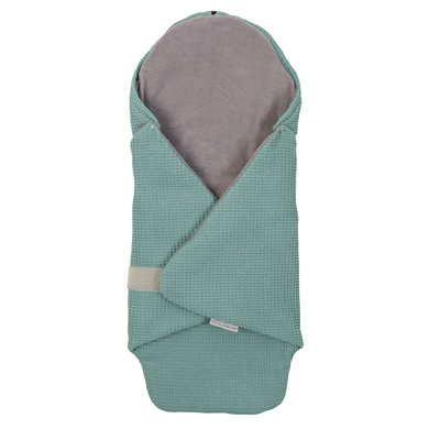 ULLENBOOM Couverture bébé enveloppante piqué gaufré sauge 98x98 cm