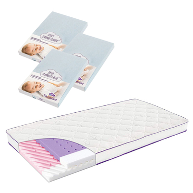 Träumeland Matelas enfant étoile polaire 60x120 cm 3 drap-housses jersey bleu