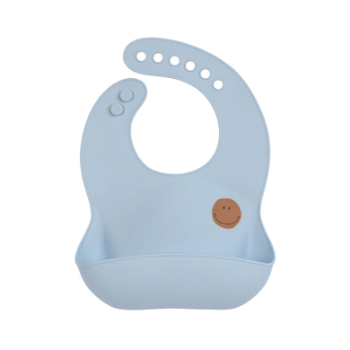 LÄSSIG Bavoir bébé Happy Rascals silicone Smile sky blue