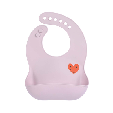 LÄSSIG Bavoir bébé Happy Rascals silicone Heart lavender