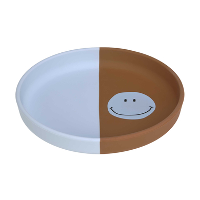 LÄSSIG Assiette enfant Happy Rascals silicone Smile sky blue