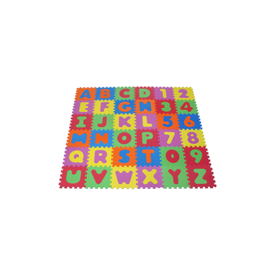 knorr toys® Puzzlematte Alphabet + Zahlen /36-tlg./30cm rot