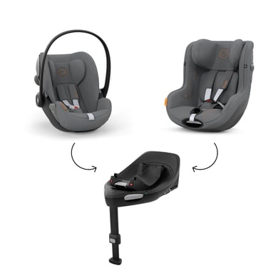 cybex gold slla de coche contramarcha set sirona g incluida la silla portabebes cloud g incluida la base station base g lava grey