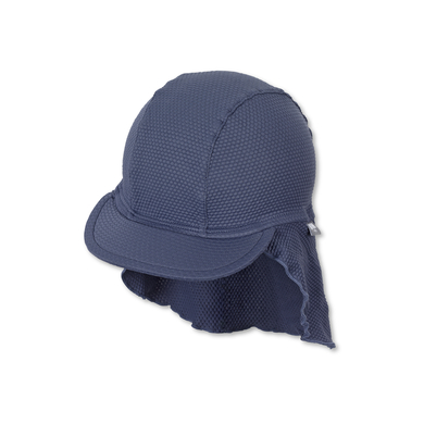 Sterntaler Casquette avec protection de nuque structure bleu