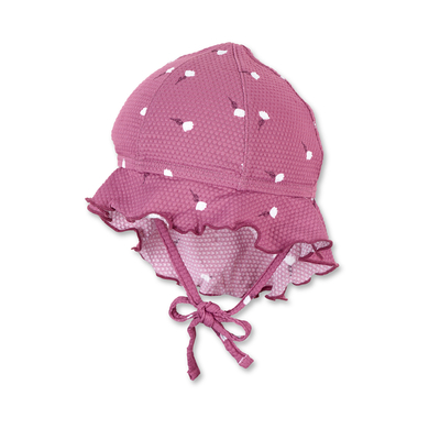 Sterntaler Casquette à visière avec protection de cou fleurs pourpre