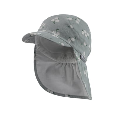 Sterntaler Casquette à visière avec protection de nuque Fleurs vert pierre