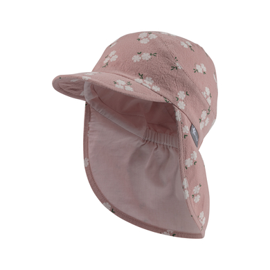 Sterntaler Casquette avec protection de cou Fleurs rose mat