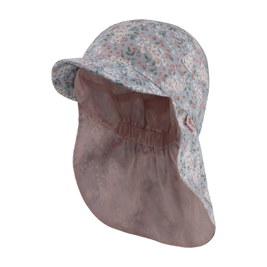 Sterntaler Casquette avec protection de nuque fleurie écru