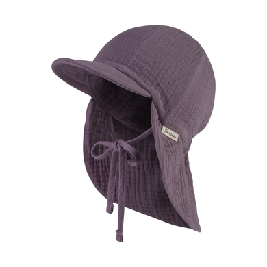 Sterntaler Casquette avec protection de nuque mousseline pastel violet